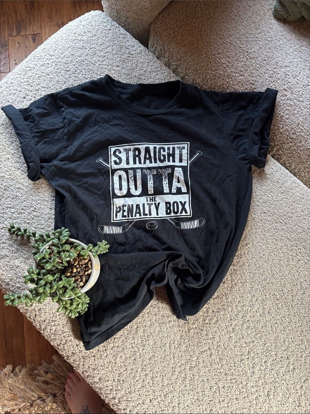 Bauer Black Short-Sleeve 'Straight Outta The Penalty Box' Graphic Tee